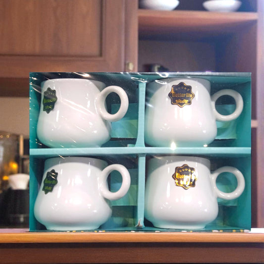 Star Light 4 PCS Coffee Mugs & 1 Snack Platter | Diwali Gift Crockery Set