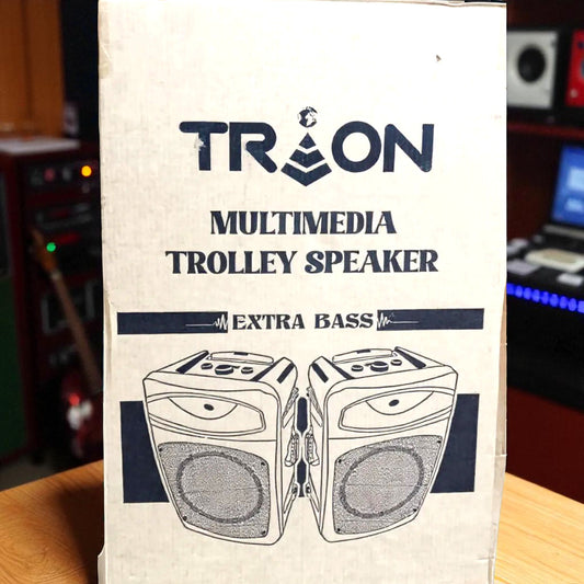 Trion Trolley Speaker – Portable 15" Party Speaker with Bluetooth, TWS & Guitar Input