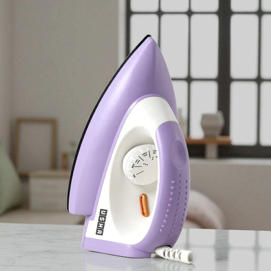 USHA AR 1100W 1100 W Dry Iron – Purple | Non-Stick Soleplate & Auto Shut-Off