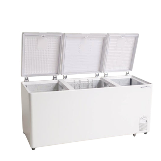 Voltas Deep Freezer – 600 Litre Triple Door Chest Freezer (White, Metal-Plastic Top)