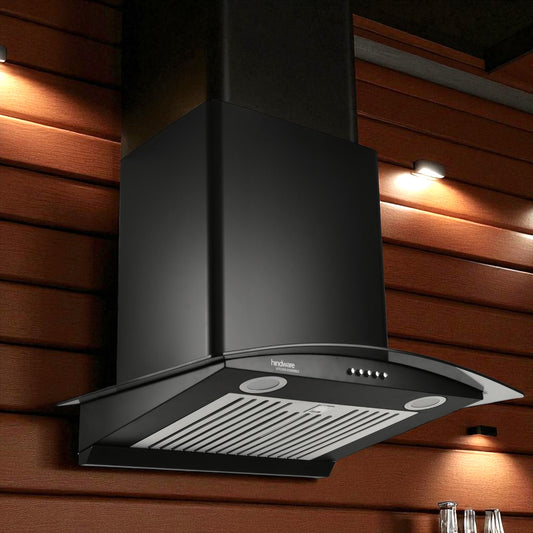 Hindware Kitchen Chimney – 60cm Wall Mounted Auto Clean Chimney Black