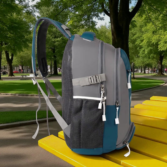 Boys School Bag - 35L Lightweight Grey Laptop Backpack