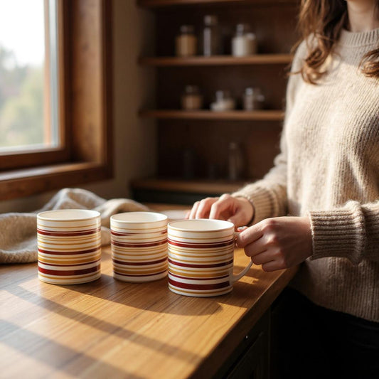 Beautiful Ceramic Tea and Coffee Cups – Small Tea Cup Set of 6 | Coffee Cups for Home & Office