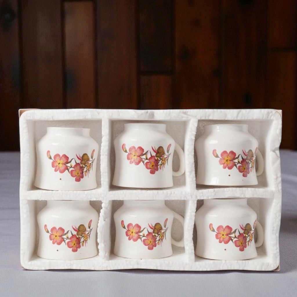 Lotus Tea Cup Set - Pack of 6 Floral Tea Cups | Modern & Lightweight