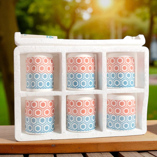 Multicolor Tea Cup Set - Pack of 6