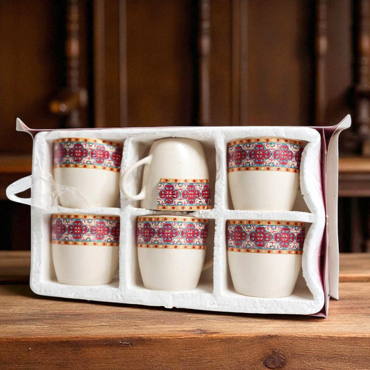 White Coffee Cup Set - 6 Piece | Design Tea & Coffee Set