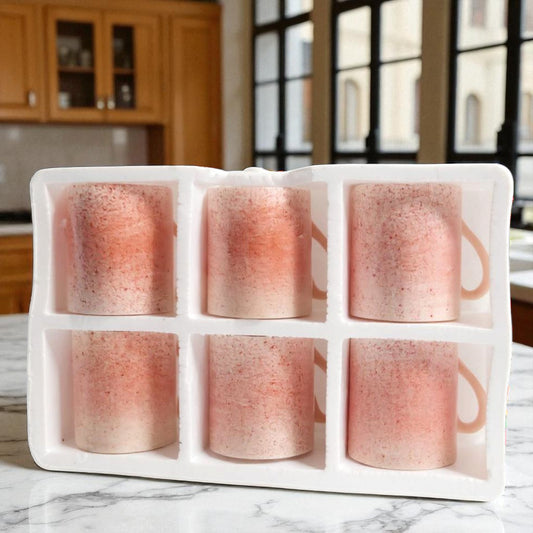 Charming Speckled Rosewood Pink Ceramic Mug Set