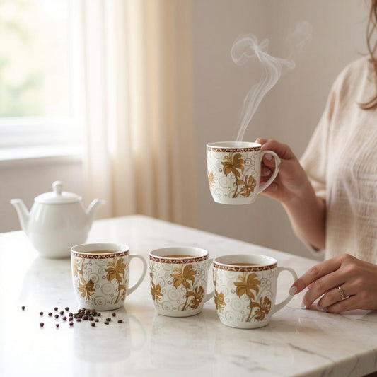 Set of 6 Ceramic Coffee Mugs – Tea and Coffee Cup Set for Home & Office Use