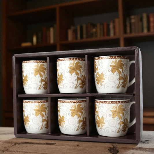 Set of 6 Ceramic Coffee Mugs – Tea and Coffee Cup Set for Home & Office Use