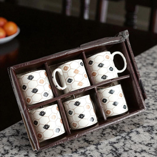 Stylish Multicolor Coffee Mugs – Tea and Coffee Cup Set of 6 for Home & Office Use