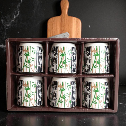 Elegant Leaf Floral Design Coffee Mugs – Tea and Coffee Cup Set of 6 for Home & Office Use