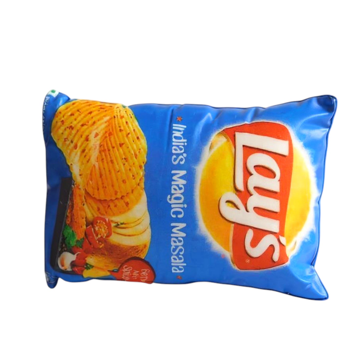 Lays Chips Pillow – Blue Printed Toy Pillow for Kids | Soft Washable Cushion