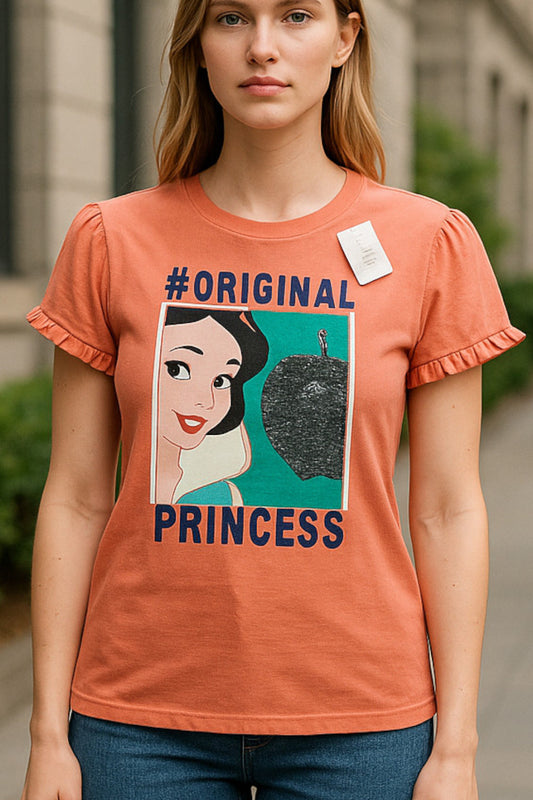 Orange Girl Top T Shirt Cotton – Medium Size Casual Wear