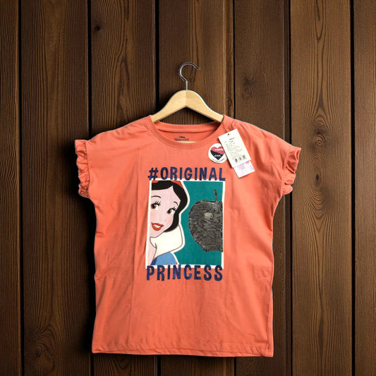 Orange Girl Top T Shirt Cotton – Medium Size Casual Wear