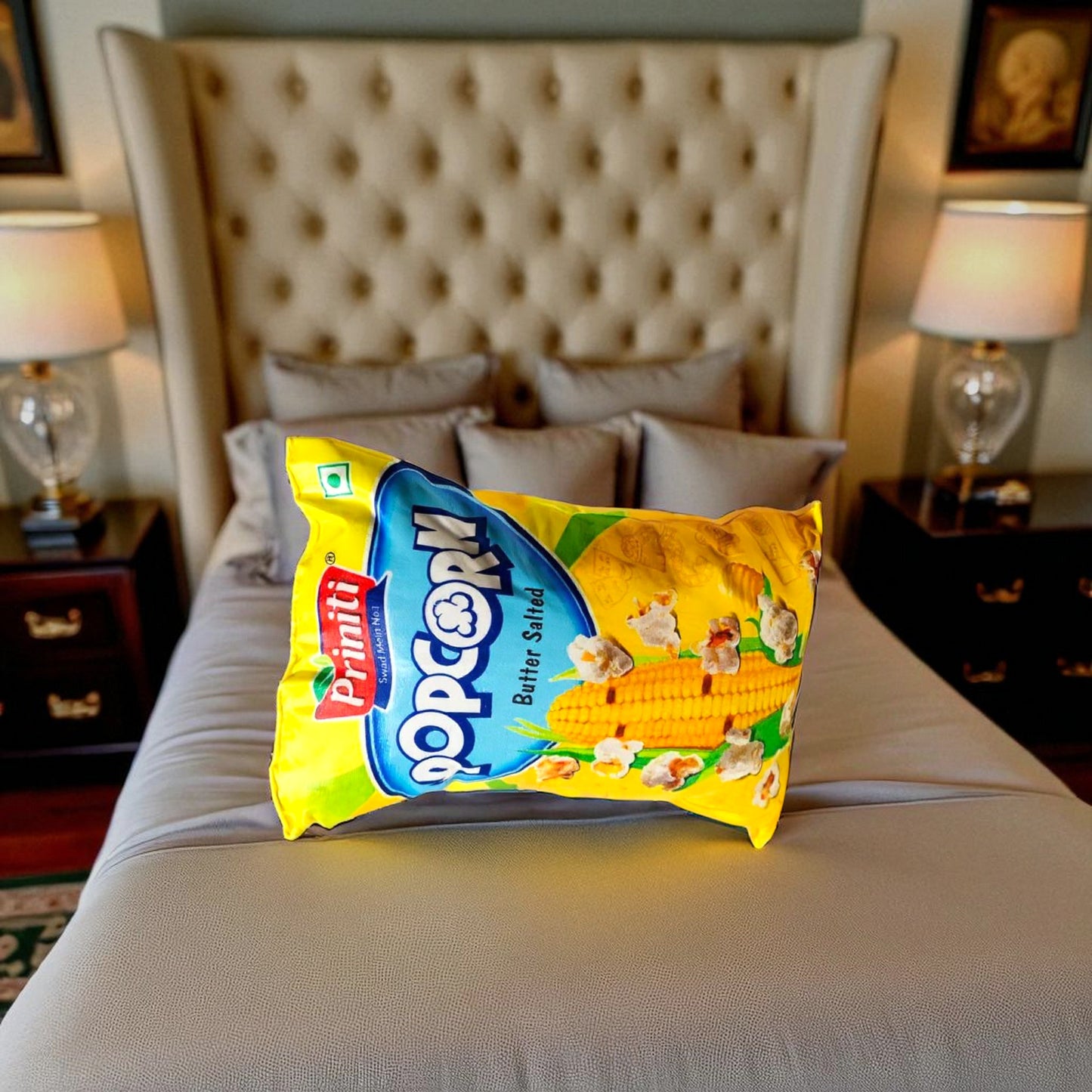 Popcorn Pillow – Reversible Kids Pillow | Soft Baby Cushion with Microfiber Filling