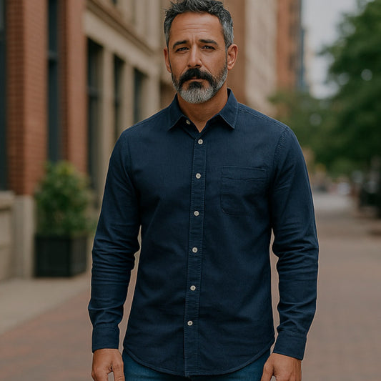 Black Fit Formal Shirt - Men's Plain Shirt | Long Sleeves, Stretchable (XL Size)